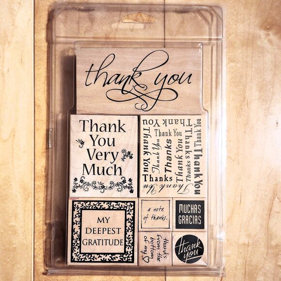 Rubber Stamps Set Bundle Stamping Thank You My Deepest Gratitude Muchas Gracias - Picture 6 of 9
